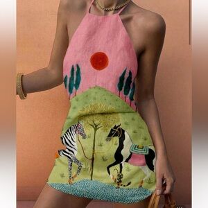 Colorful Animal Print Dress